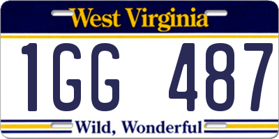 WV license plate 1GG487