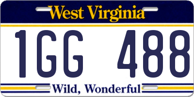 WV license plate 1GG488