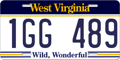 WV license plate 1GG489