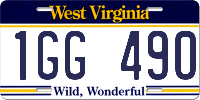WV license plate 1GG490