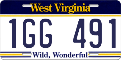 WV license plate 1GG491