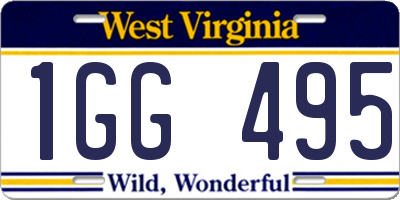 WV license plate 1GG495
