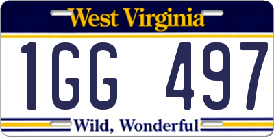 WV license plate 1GG497