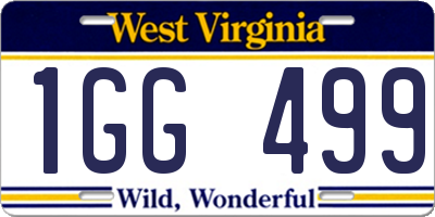 WV license plate 1GG499