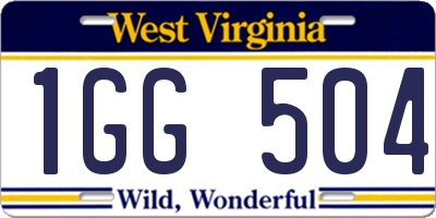 WV license plate 1GG504