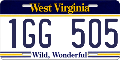 WV license plate 1GG505