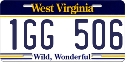 WV license plate 1GG506