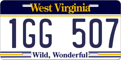 WV license plate 1GG507