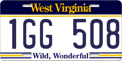 WV license plate 1GG508