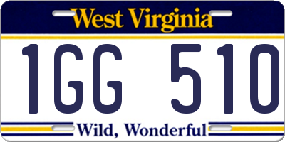 WV license plate 1GG510