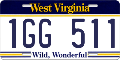 WV license plate 1GG511
