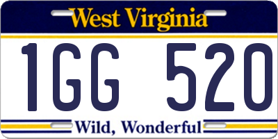 WV license plate 1GG520