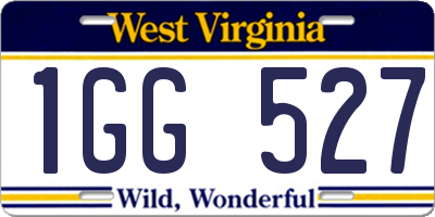 WV license plate 1GG527