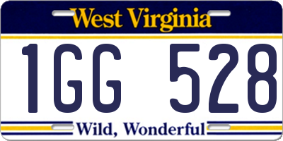 WV license plate 1GG528
