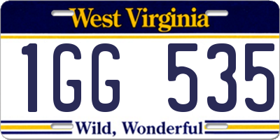 WV license plate 1GG535