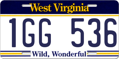 WV license plate 1GG536