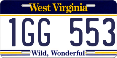 WV license plate 1GG553
