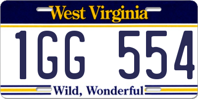 WV license plate 1GG554