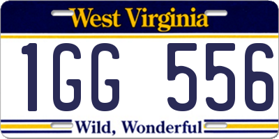 WV license plate 1GG556