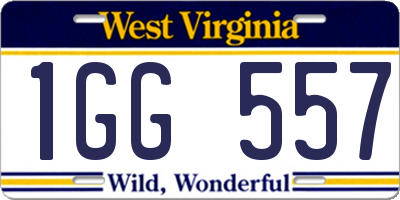 WV license plate 1GG557
