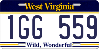 WV license plate 1GG559