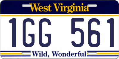 WV license plate 1GG561