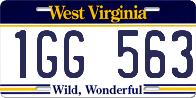 WV license plate 1GG563