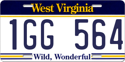 WV license plate 1GG564