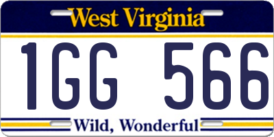 WV license plate 1GG566