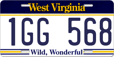 WV license plate 1GG568