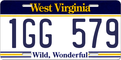 WV license plate 1GG579