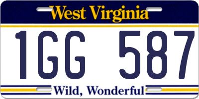 WV license plate 1GG587