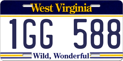 WV license plate 1GG588