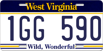WV license plate 1GG590