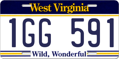 WV license plate 1GG591