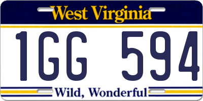 WV license plate 1GG594