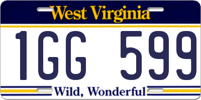 WV license plate 1GG599