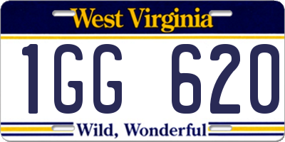 WV license plate 1GG620
