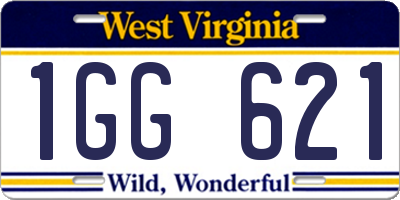 WV license plate 1GG621