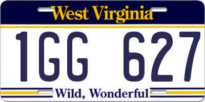 WV license plate 1GG627