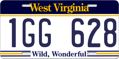 WV license plate 1GG628