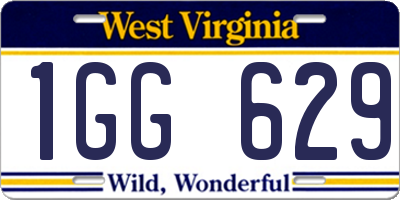 WV license plate 1GG629