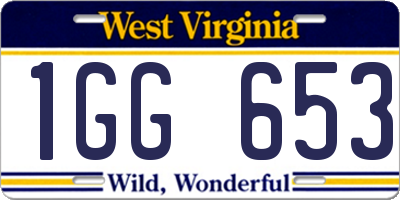 WV license plate 1GG653