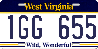 WV license plate 1GG655