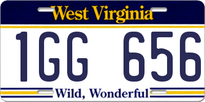 WV license plate 1GG656