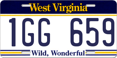 WV license plate 1GG659