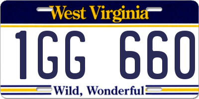 WV license plate 1GG660