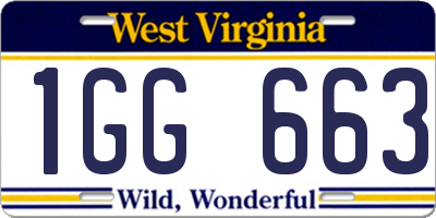 WV license plate 1GG663