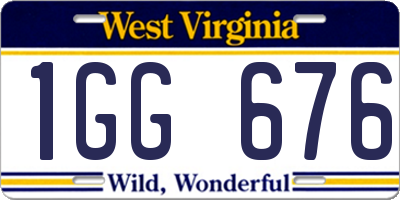 WV license plate 1GG676
