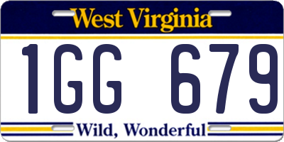 WV license plate 1GG679